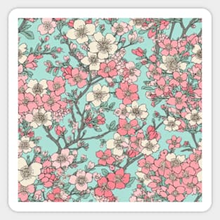 Chiyogami Cherry Blossom Pattern Sticker